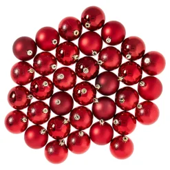 NANU-NANA Weihnachtsbaumschmuck*34er Set Weihnachtskugeln, Rot