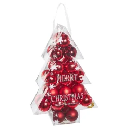 NANU-NANA Weihnachtsbaumschmuck*34er Set Weihnachtskugeln, Rot