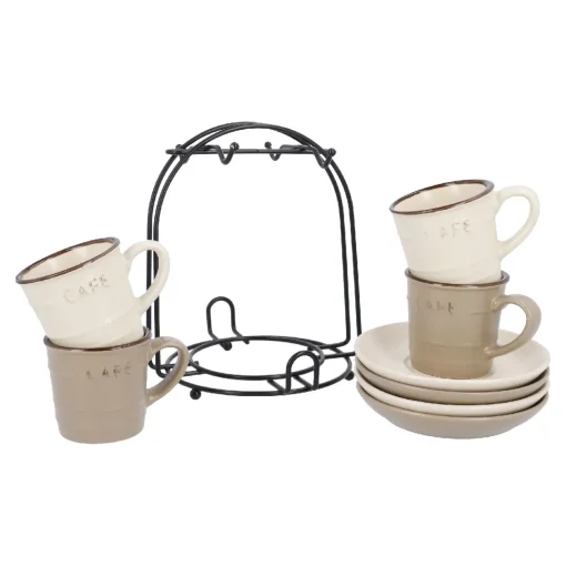 NANU-NANA Küche*Espresso-Set Cafe, Braun/creme