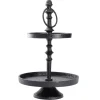 NANU-NANA Geschenkideen|Etageren*Etagere Shiva, 2 Teller, Schwarz, 32 Cm