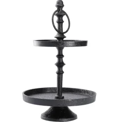 NANU-NANA Geschenkideen|Etageren*Etagere Shiva, 2 Teller, Schwarz, 32 Cm