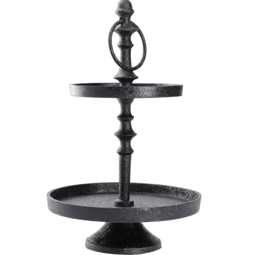 NANU-NANA Geschenkideen|Etageren*Etagere Shiva, 2 Teller, Schwarz, 32 Cm