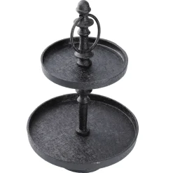 NANU-NANA Geschenkideen|Etageren*Etagere Shiva, 2 Teller, Schwarz, 32 Cm