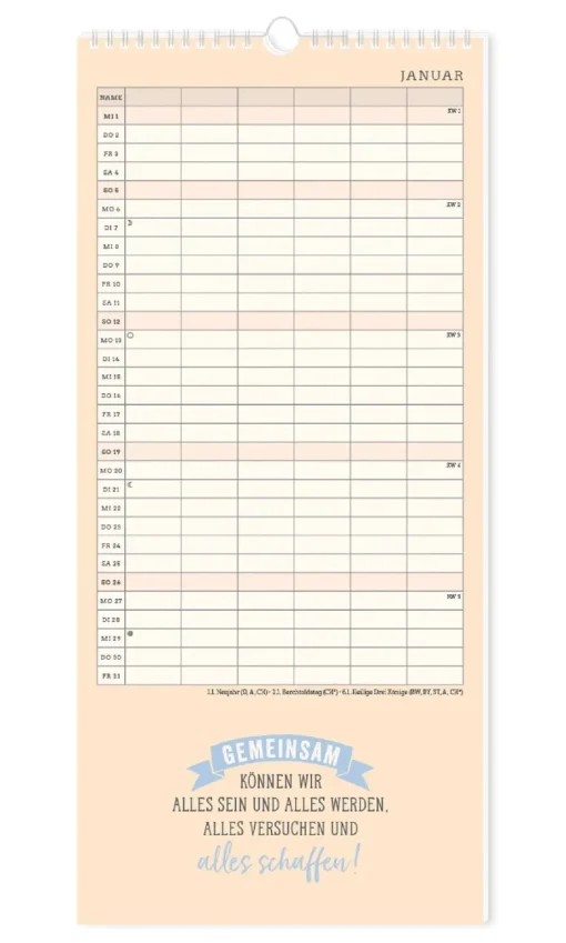 NANU-NANA Kalender & Planer*Familienplaner 2025, Petrol
