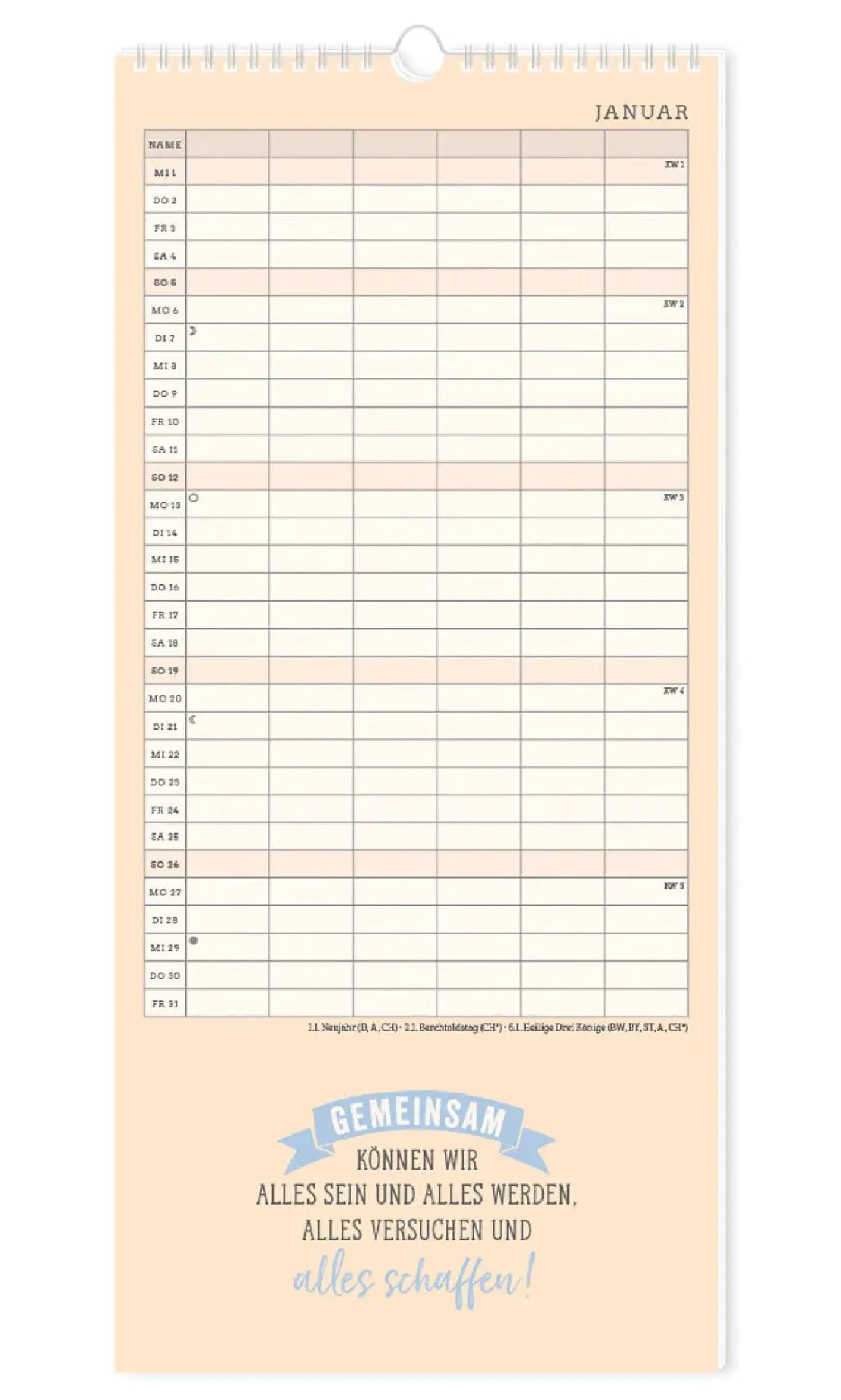 NANU-NANA Kalender & Planer*Familienplaner 2025, Petrol