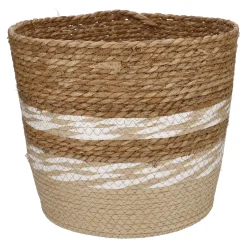 NANU-NANA Organisation*Flechtkorb Streifen, Natur/weiß, 31 X 27.5 Cm