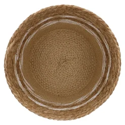 NANU-NANA Organisation*Flechtkorb Streifen, Natur/weiß, 31 X 27.5 Cm