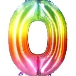 NANU-NANA Geburtstag*Folienballon Zahl 0, Bunt, 80 Cm