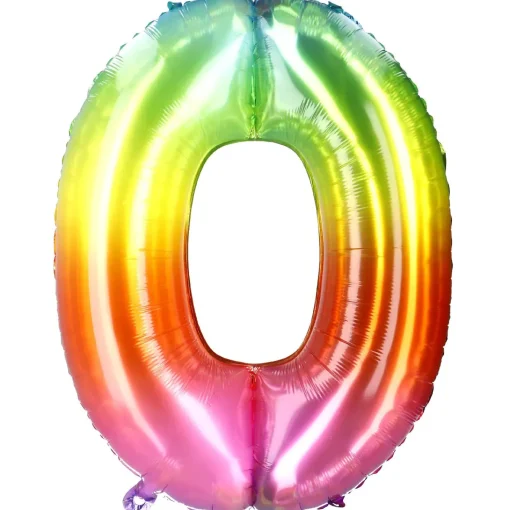 NANU-NANA Geburtstag*Folienballon Zahl 0, Bunt, 80 Cm