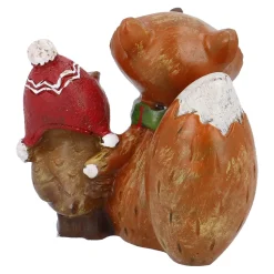 NANU-NANA Figuren|Weihnachtsdeko*Fuchs Mit Eule, Eule Rechts, 6 Cm