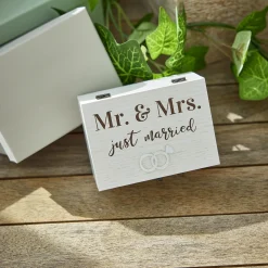NANU-NANA Hochzeitsgeschenke|Hochzeitsdeko*Geschenkbox Mit Spieluhr, Mr. & Mrs., 10 X 7 Cm