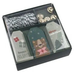 NANU-NANA Adventskalender|Geschenkverpackungen*Geschenke-Set, Grün-weiß/grün, Kordel/Anhänger/Glocke