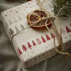 NANU-NANA Geschenkverpackungen*Geschenkpapier Graspapier, Bäume/creme, 1 X 3 M