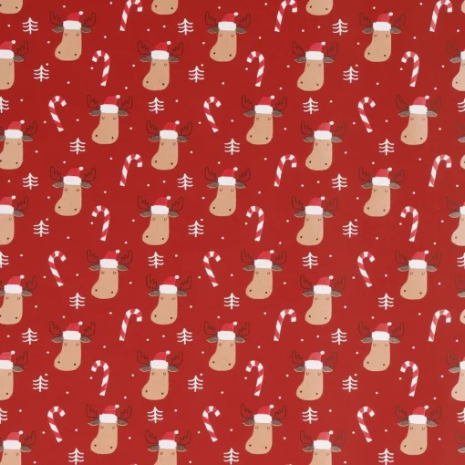 NANU-NANA Geschenkverpackungen|Weihnachten*Geschenkpapier Mix, Elch/rot, 2 M