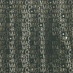 NANU-NANA Geschenkverpackungen|Weihnachten*Geschenkpapier Prägung/Schrift, Dunkelgrün/gold, 2 M