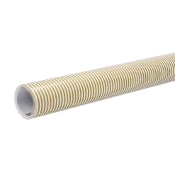 NANU-NANA Geschenkverpackung|Geschenkverpackungen*Geschenkpapier Streifen, Gold/weiß, 10 M
