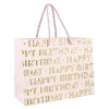NANU-NANA Geschenkverpackung|Geburtstag*Geschenktüte Happy Birthday, Rosa, 23 X 18 Cm