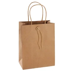 NANU-NANA Geschenkverpackung*Geschenktüte Mit Knopf, Braun, 17.5 X 23 Cm