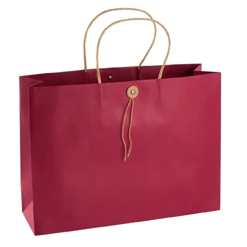 NANU-NANA Geschenkverpackung*Geschenktüte Mit Knopf, Rot, 32.5 X 24 Cm