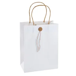NANU-NANA Geschenkverpackung*Geschenktüte Mit Knopf, Weiß, 17.5 X 23 Cm