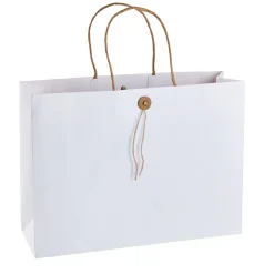 NANU-NANA Hochzeitsgeschenke|Geschenkverpackung*Geschenktüte Mit Knopf, Weiß, 32.5 X 24 Cm