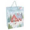 NANU-NANA Geschenkverpackungen|Weihnachten*Geschenktüte Motiv, Haus/rot, 26 X 32 Cm