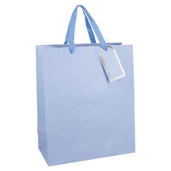 NANU-NANA Geschenkverpackung*Geschenktüte Prägung, Hellblau, 25.4 X 30.5 Cm