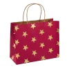 NANU-NANA Geschenkverpackungen*Geschenktüte Prägung, Stern/rot/gold, 14.5 X 18.5 Cm