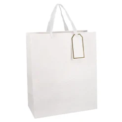 NANU-NANA Geschenkverpackung*Geschenktüte Prägung, Weiß, 25.4 X 30.5 Cm