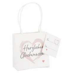 NANU-NANA Geschenkverpackung|Geschenkverpackungen*Geschenktüte Spruch, Herzlichen Glückwunsch, 10 X 10 Cm
