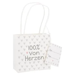 NANU-NANA Geschenkverpackung|Geschenkverpackungen*Geschenktüte Spruch, Von Herzen, 10 X 10 Cm
