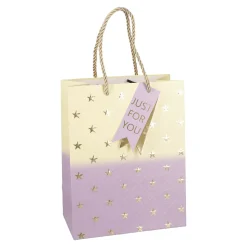 NANU-NANA Geschenkverpackung*Geschenktüte Stern/Verlauf, Flieder/creme, 18 X 23 Cm