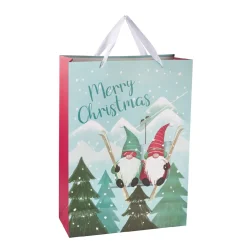 NANU-NANA Geschenkverpackungen*Geschenktüte Wichtel/Baum, Ski, 33 X 46 Cm