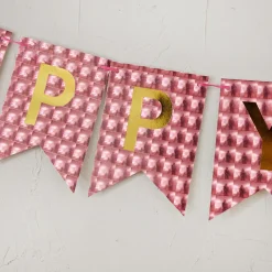 NANU-NANA Geburtstag*Girlande Happy Birthday, Holo/rot, 4 Meter