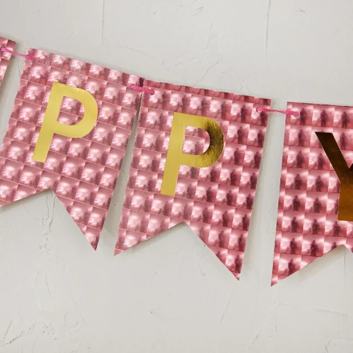 NANU-NANA Geburtstag*Girlande Happy Birthday, Holo/rot, 4 Meter