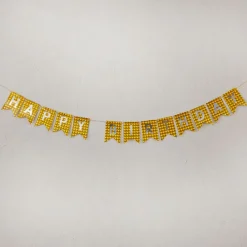 NANU-NANA Geburtstag*Girlande Happy Birthday, Holo/gold, 4 Meter