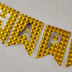NANU-NANA Geburtstag*Girlande Happy Birthday, Holo/gold, 4 Meter