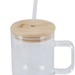 NANU-NANA Küche*Glas Mit Deckel Und Strohhalm, Klar, 800 Ml