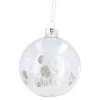 NANU-NANA Weihnachtsbaumschmuck*Glaskugel Haus, Weiß/silber/transparent, 8 Cm