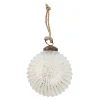 NANU-NANA Weihnachtsbaumschmuck*Glaskugel Querrillen, Creme/gold, 7 Cm
