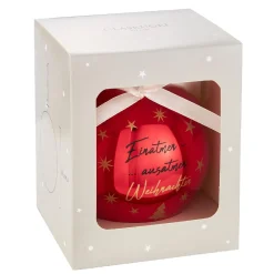 NANU-NANA Weihnachtsgeschenke|Weihnachtsbaumschmuck*Glaskugel Spruch, Einatmen/rot/glänzend, 10 Cm