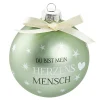 NANU-NANA Weihnachtsgeschenke|Weihnachtsbaumschmuck*Glaskugel Spruch, Herzensmensch/mint/matt, 10 Cm