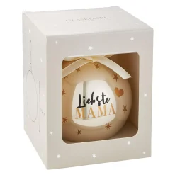 NANU-NANA Weihnachtsgeschenke|Weihnachtsbaumschmuck*Glaskugel Spruch, Mama/champagner/glänzend, 10 Cm