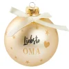 NANU-NANA Weihnachtsgeschenke|Weihnachtsbaumschmuck*Glaskugel Spruch, Oma/champagner/matt, 10 Cm