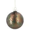 NANU-NANA Weihnachtsbaumschmuck*Glaskugel Vintage, Ilex/braun/matt, 8 Cm