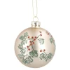 NANU-NANA Weihnachtsbaumschmuck*Glaskugel Vintage, Ilex/champagner/matt, 8 Cm