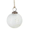 NANU-NANA Weihnachtsbaumschmuck*Glaskugel Zopf, Creme/gold, 7 Cm