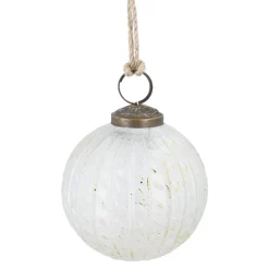NANU-NANA Weihnachtsbaumschmuck*Glaskugel Zopf, Creme/gold, 7 Cm