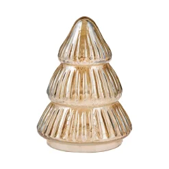 NANU-NANA Weihnachtsdeko*Glas-Tanne Transparent, Gold, 8.5 X 11 Cm