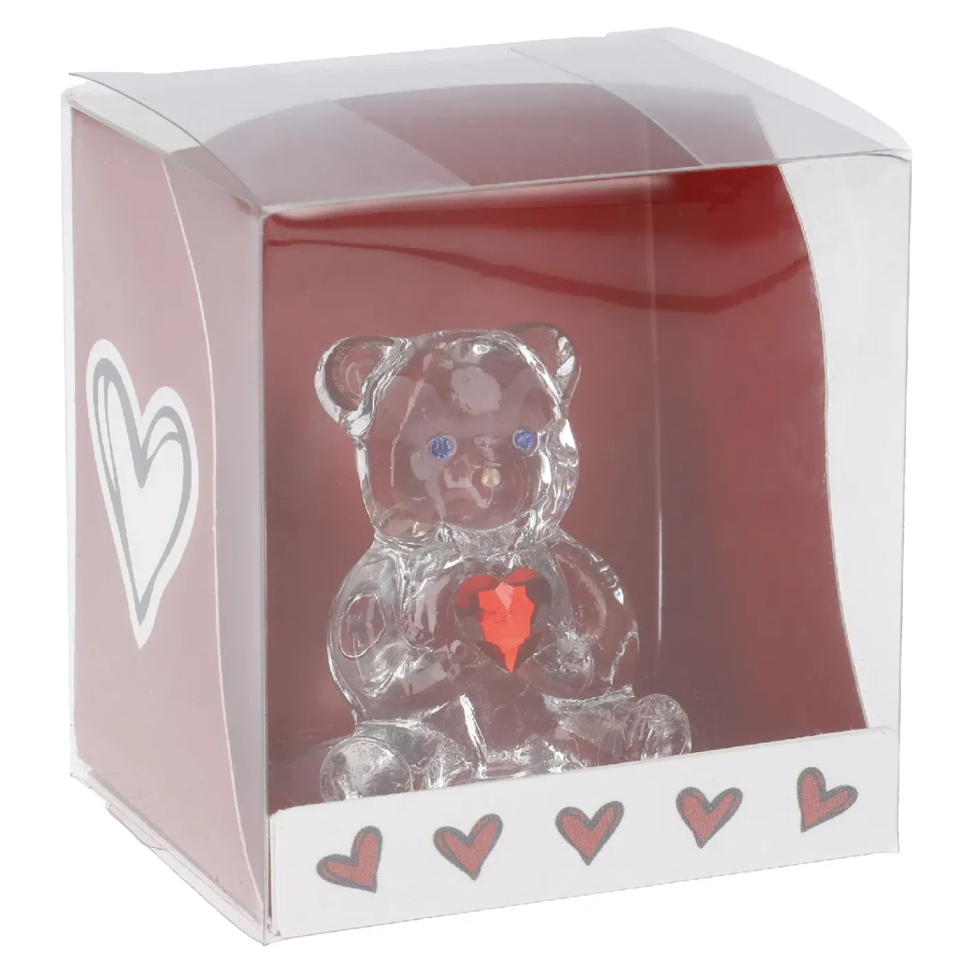 NANU-NANA Figuren*Glas-Teddybär Mit Herz, 4.5 Cm
